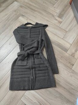 Dlhý Pletený Kardigán Mötivi (Olivová/Sivohnedá) - 1