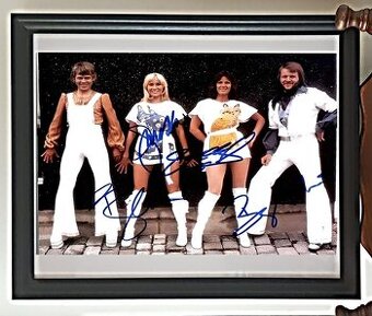 ABBA, 30x45 cm, plátno, tisk, autogram