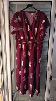 Dámske šaty nové bordové XL pierka
