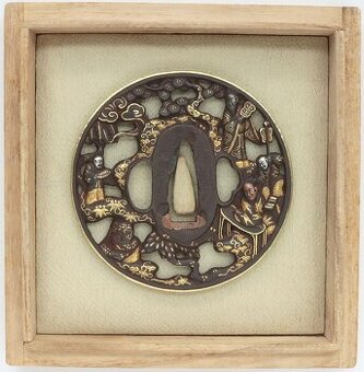 Japonská Starožitná Tsuba - Záštita Japonského Meče