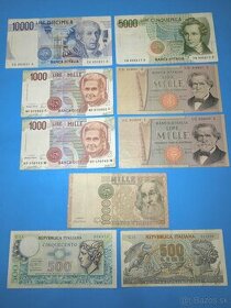 Bankovky ITÁLIE - konvolut 500 - 10.000 Lire
