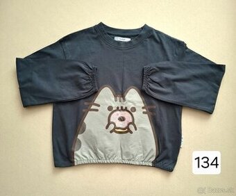 Dievčenské tričko s dlhým rukávom Pusheen 134