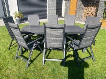 Záhradné sedenie - set 8+1 hliník / antracit