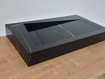 Čierne dizajnové umývadlo 80cm široké, umývadlo z dlažby