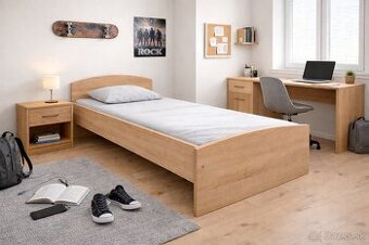 Jednolůžková postel 90x200. Dub sonoma