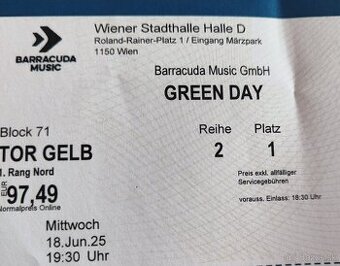 Green Day Viedeň 18.6. 2025