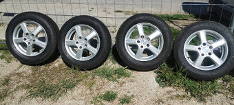 AL disky 15" 5x112 + nové pneu R15 195/65 XL Goodyear