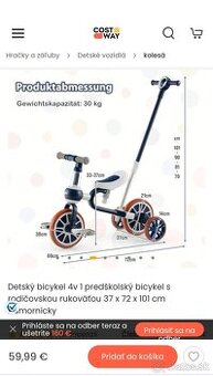 Detské stabilné aj balančné odrážadlo, trojkolka, bicykel,
