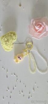 Labubu kľúčenka žltá handmade