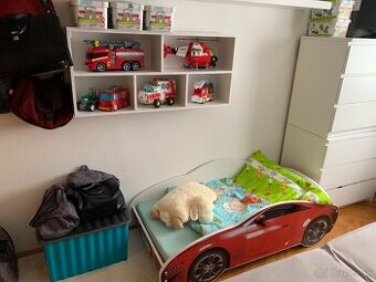 Detská posteľ Auto S-CAR 160x80cm + matrac a polica