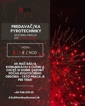Predavač/ka pyrotechniky do 31 decembra
