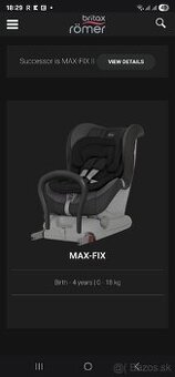 Detska autosedacka Romer MAX-FIX 0-18 kg ISOFIX