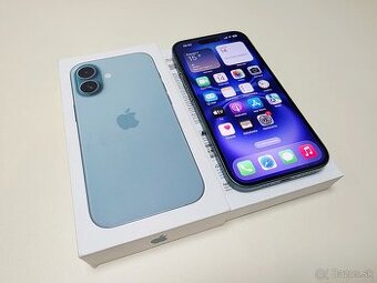 APPLE IPHONE 16 128GB TEAL TOP STAV,ZDRAVIE BATERKY 100%