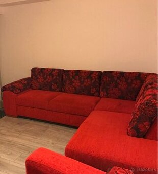 Rozkladací gauč+kreslo s taburetkou