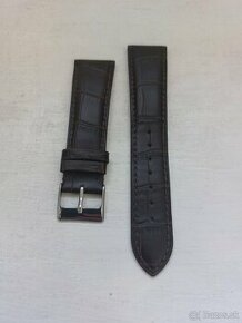 Tmavohnedy kožený remienok 22mm