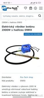 Vibračná ihla na betón 2,3 kW