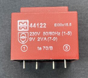 Myrra transformátor 230 V / 9V 2VA  0,50€/ks