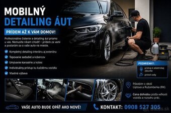 Mobilný detailing áut – prídem až k vám domov 🚗✨