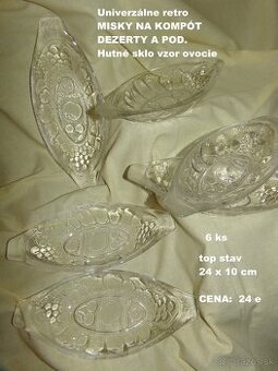 SKLENENÉ RETRO MISKY NA KOMPÓT A  poháre na ZMRZLINU