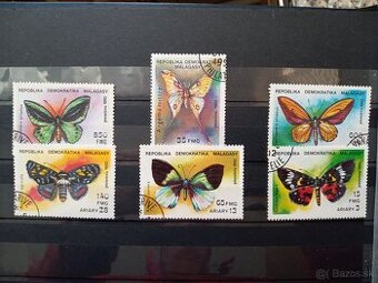 Poštové známky č.369 - Madagaskar - motýle