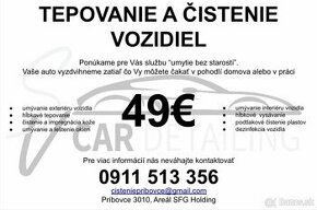 TEPOVANIE A ČISTENIE VOZIDIEL