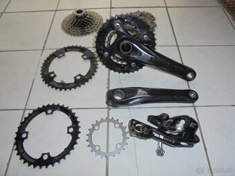 KĽUKY+KAZETA+REŤAZ+PREVODNIKY+PREHADZOVAČ na 10 Speed.