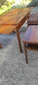 Retro stôl halabala rozťahovací, zachovalý