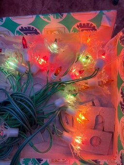 Retro vianočné svetlá snehové vločky