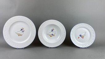 Tanierová súprava pre 6 osôb husi, modrá linka