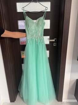 Dámske slávnostné šaty M/L v mätovej farbe