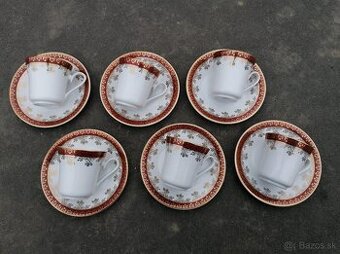 Predám červeno-zlatá porcelánová sada