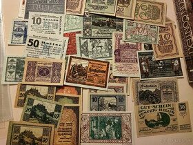 Staré núdzové bankovky notgeld