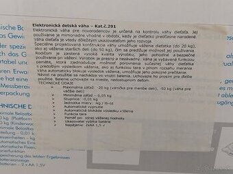 Elektronická detská váha pre novorodencov