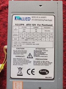 Predám pc zdroj 400w ATX SATA...