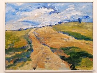 Obraz J.Hynšt, Vysočina Vel. Meziříčí, olej 50x65