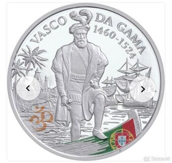 Strieborna minca moreplavci a objavitelia Vasco da Gama