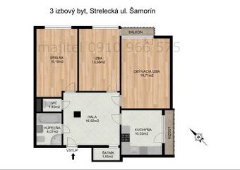 Predam 3 iz. byt zaciatok Samorina na ulici Strelecka.