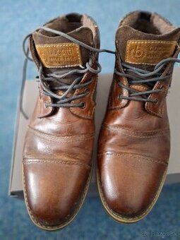 kvalitne jesenne kozene topanky BUGATTI vintage look gant
