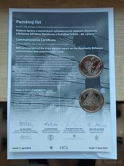 Pamätný list "Auschwitz a Birkenau"