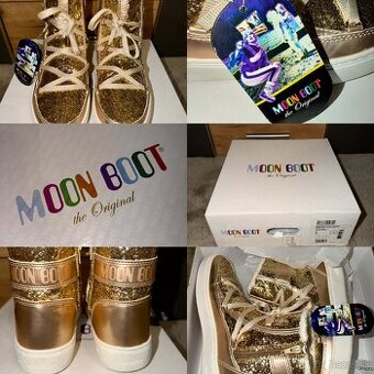 moon boot original gold champagne luxusne cizmy-snehule