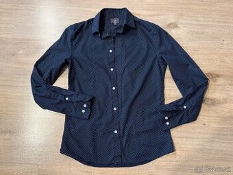 Pánska H&M modrá bodkovaná košeľa