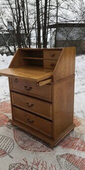 Rustikální šuplíková komoda - vyklápěcí psací stůl