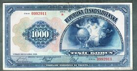 Staré bankovky 1000 korun 1932