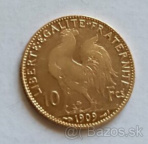 Zlatá minca 10 frank 1909 Francúzsko - 1