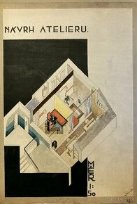3 orig. návrhy interiérov (1929 - 1930) - 1