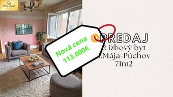 Na predaj: 2-izbový 71m2 byt v Púchove.