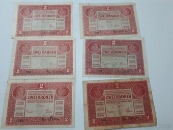 Bankovky 2 korona 1917 seriaA, nad 7000 a klasicke - 1