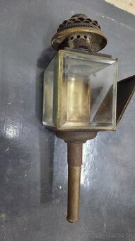 starožitný kočiarový lampáš, pravdepodobne z mosadze alebo b