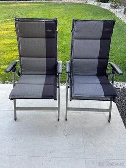 Záhradné stoličky s podsedákmi skladacie 2ks