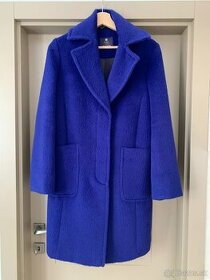 Nádherný kabát, takmer nenosený, kráľovská modrá S,80%alpaka